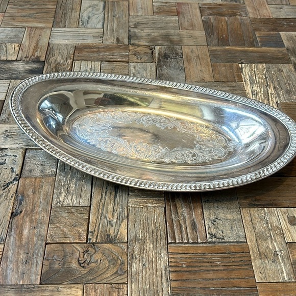 SP Copper Silver Oval Tray - Picture 1 of 9